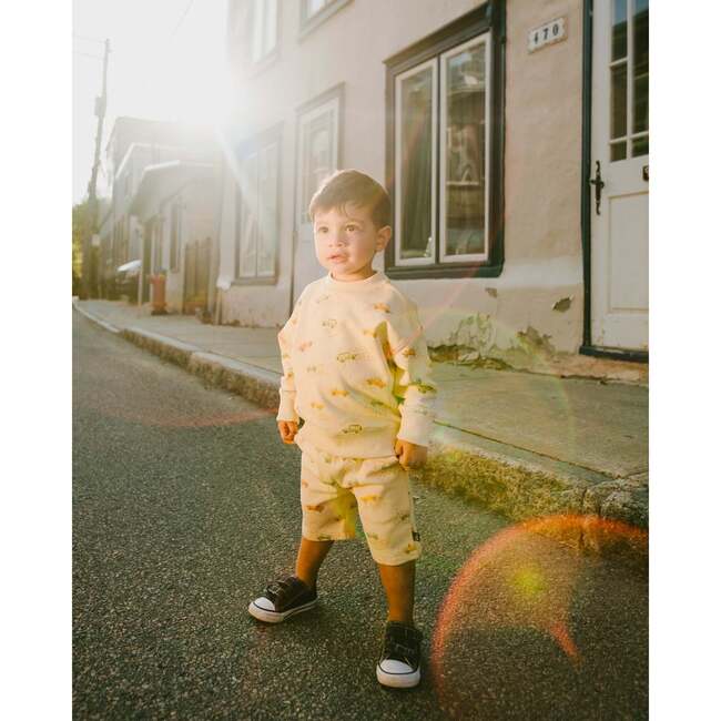French Terry Sweatshirt, Beige Jeeps Print