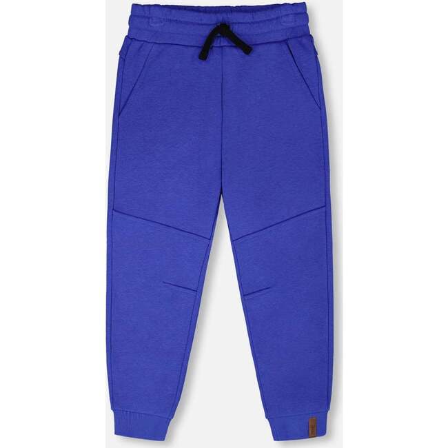 French Terry Sweatpants With Cross Seams, Royal Blue