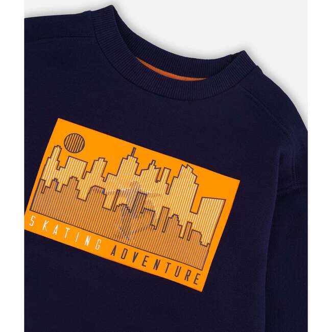 French Terry Sweatshirt, Dark Blue - Sweatshirts - 5