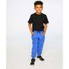 French Terry Sweatpants With Cross Seams, Royal Blue - Sweatpants - 2