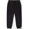 French Terry Sweatpants With Cross Seams, Black - Sweatpants - 1 - thumbnail