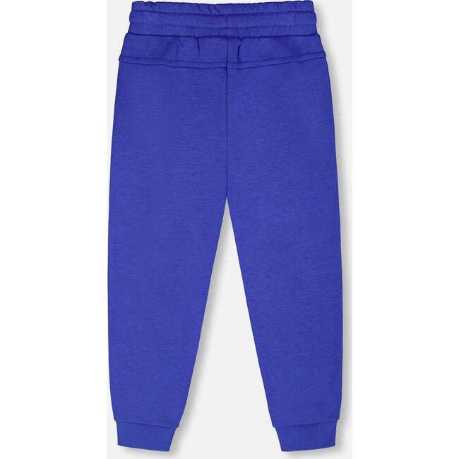 French Terry Sweatpants With Cross Seams, Royal Blue - Sweatpants - 3