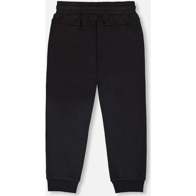 French Terry Sweatpants With Cross Seams, Black - Sweatpants - 3