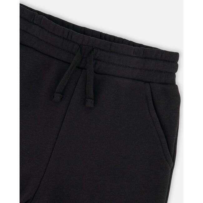 French Terry Sweatpants With Cross Seams, Black - Sweatpants - 4