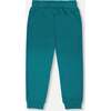 French Terry Sweatpants With Cross Seams, Dark Turquoise - Sweatpants - 3 - thumbnail