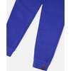 French Terry Sweatpants With Cross Seams, Royal Blue - Sweatpants - 5