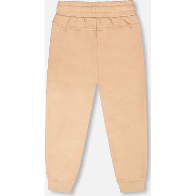French Terry Sweatpants With Cross Seams, Beige - Sweatpants - 3