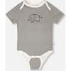 Evolutive Jersey Onesie, Black & Off White Stripes - Onesies - 2 - thumbnail