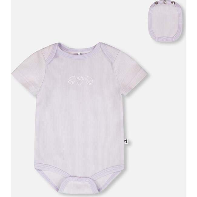 Evolutive Cotton Rib Jersey Onesie, Lilac