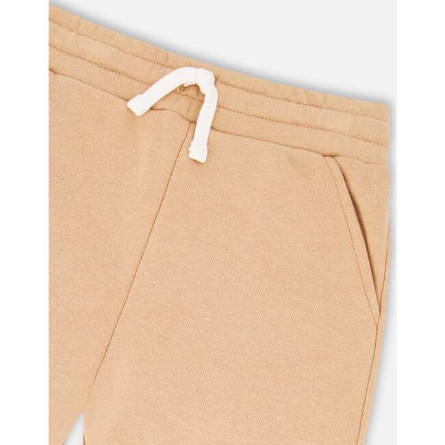 French Terry Sweatpants With Cross Seams, Beige - Sweatpants - 4