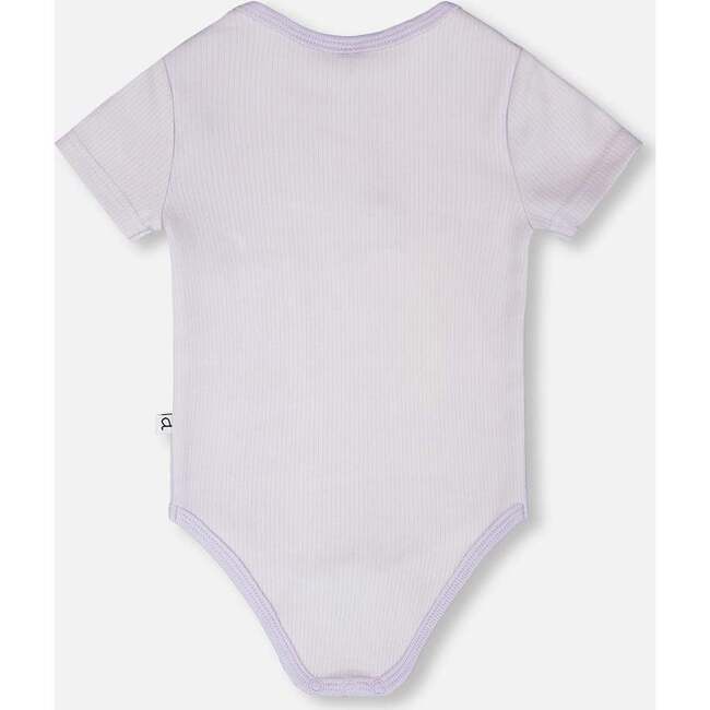 Evolutive Cotton Rib Jersey Onesie, Lilac - Onesies - 3