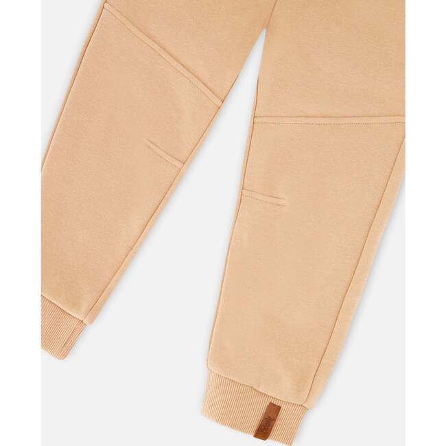 French Terry Sweatpants With Cross Seams, Beige - Sweatpants - 5