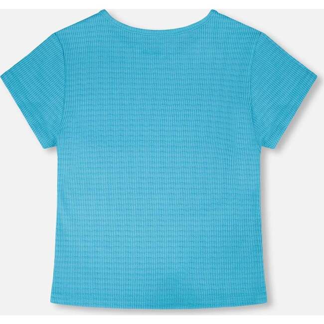 Crinkle Jersey T-Shirt, Blue - T-Shirts - 3