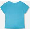 Crinkle Jersey T-Shirt, Blue - T-Shirts - 3