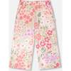 French Terry Pants, Pink Printed Flowers - Sweatpants - 1 - thumbnail