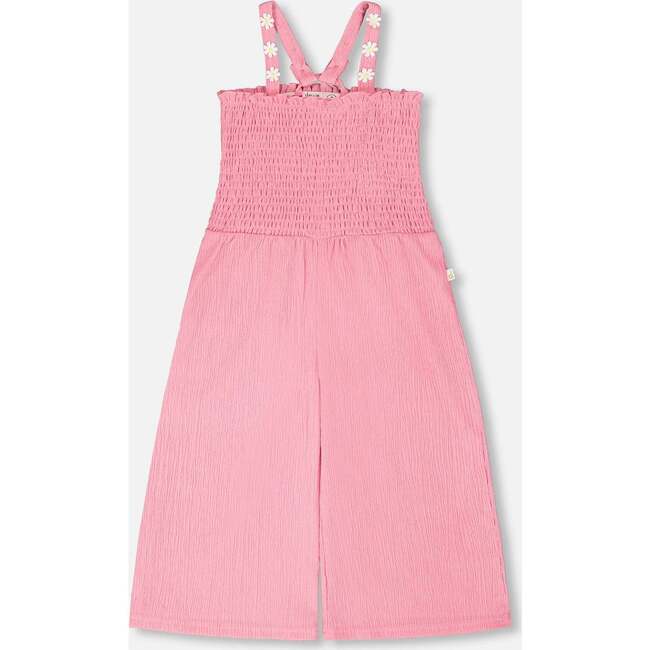Crinkle Jersey Jumpsuit With Smocking, Pink