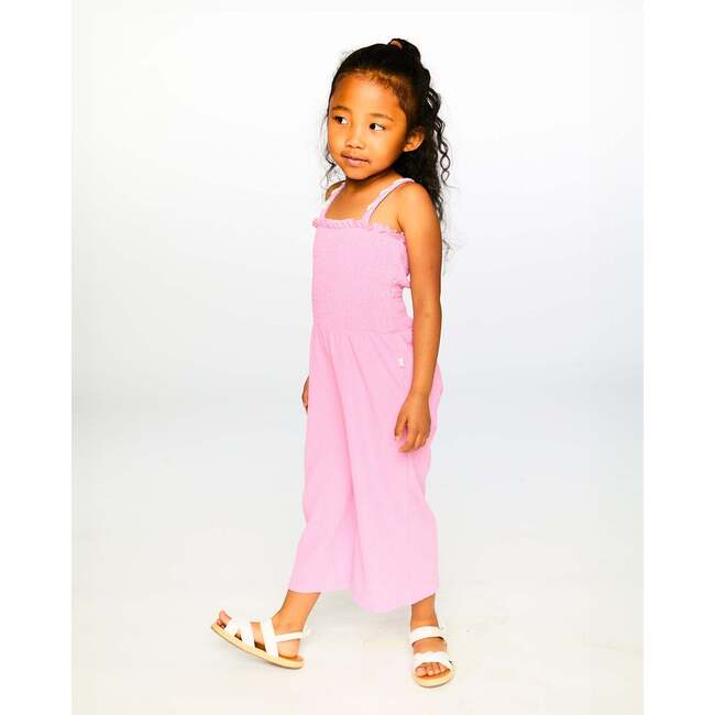Crinkle Jersey Jumpsuit With Smocking, Pink