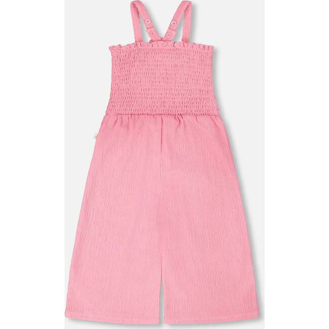 Crinkle Jersey Jumpsuit With Smocking, Pink - Jumpsuits - 3
