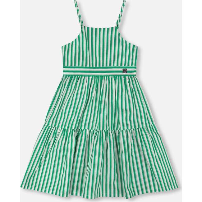 Cotton Sundress, Green Stripes