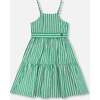 Cotton Sundress, Green Stripes - Dresses - 1 - thumbnail