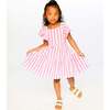 Crinkle Jersey Dress, White & Pink Stripes - Dresses - 2