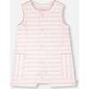 Cotton Striped Romper, White & Pink Stripes - Rompers - 1 - thumbnail