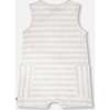 Cotton Striped Romper, White & Grey Stripes - Rompers - 2
