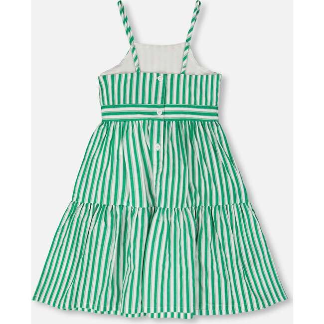 Cotton Sundress, Green Stripes