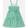 Cotton Sundress, Green Stripes - Dresses - 2