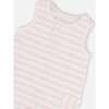 Cotton Striped Romper, White & Pink Stripes - Rompers - 3