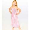Crinkle Jersey Jumpsuit, White & Pink Stripes - Jumpsuits - 4