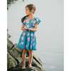 Crinkle Jersey Dress, Blue Seashell Print - Dresses - 3