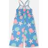 Crinkle Jersey Jumpsuit, Blue Seashell Print - Jumpsuits - 3
