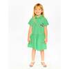 Cotton Shirt Dress With Embroidery, Green - Dresses - 2