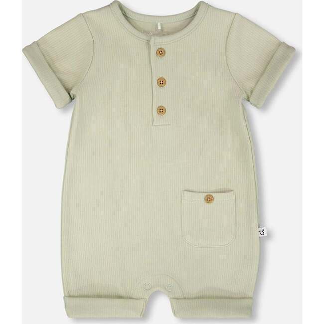 Cotton Rib Romper, Sage Green