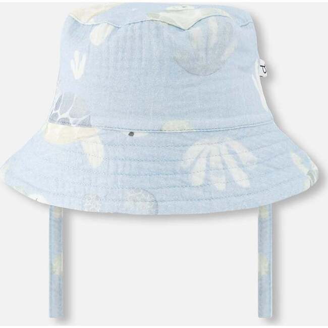 Cotton Muslin Hat, Blue Turtle Print
