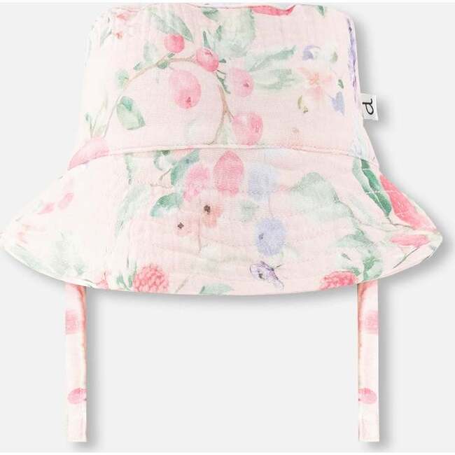 Cotton Muslin Hat, Pink Printed Berries