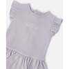 Cotton Rib Jersey Romper With Frill, Lilac - Rompers - 4
