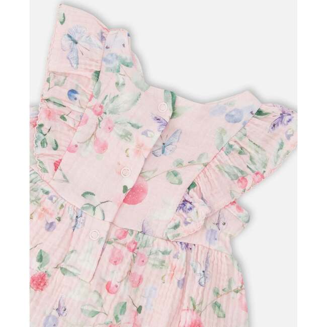 Cotton Muslin Tunic And Rib Jersey Leggings Set, Pink Printed Berries & Lilac - Mixed Apparel Set - 5