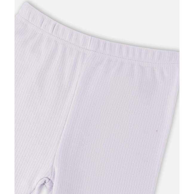 Cotton Muslin Tunic And Rib Jersey Leggings Set, Pink Printed Berries & Lilac - Mixed Apparel Set - 6