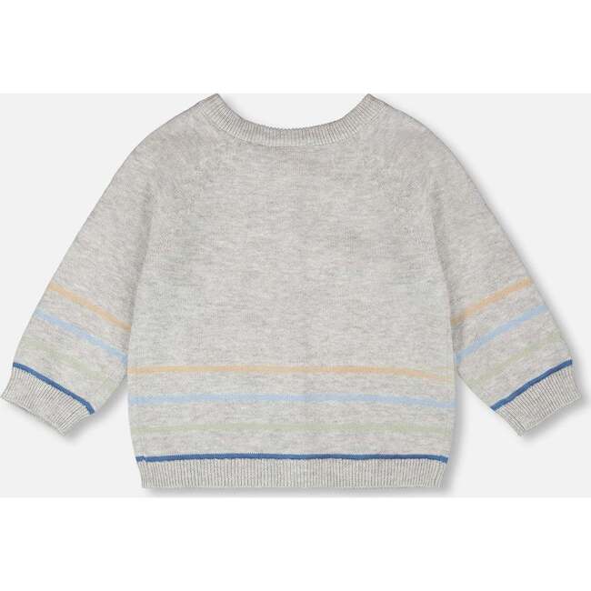 Cotton Knit Button Front Cardigan, Light Heather Grey