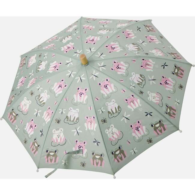 Color-Changing Umbrella Green Frog Print, Green With Frog Print