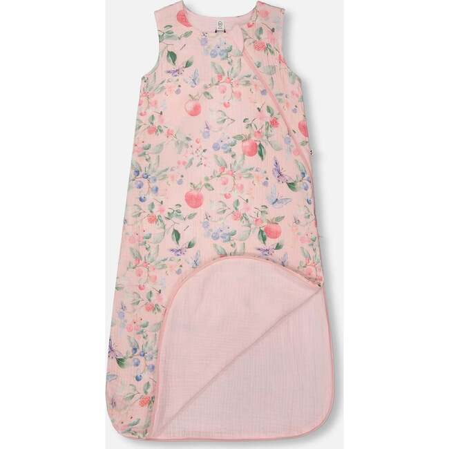 Cotton Jersey Muslin Sleep Sack, Pink Printed Berries - Pajamas - 3