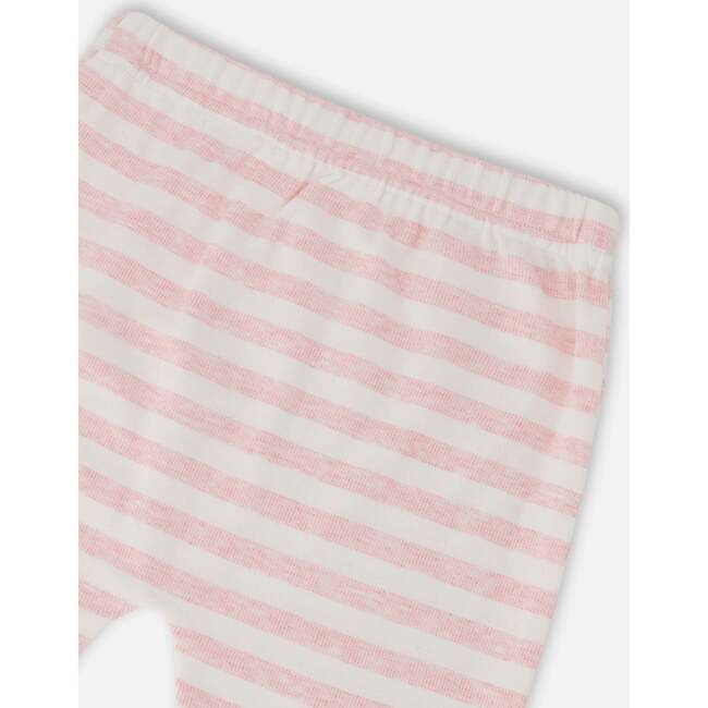 Cotton Jersey Top And Pants Set, White & Pink Stripes - Mixed Apparel Set - 5