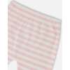 Cotton Jersey Top And Pants Set, White & Pink Stripes - Mixed Apparel Set - 5