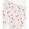 Cotton Jersey Evolutive Pants, White Printed Strawberries - Pants - 3
