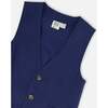 Elegant Vest, Blue - Vests - 4 - thumbnail