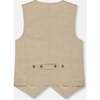 Elegant Vest, Beige - Vests - 2 - thumbnail