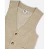 Elegant Vest, Beige - Vests - 3 - thumbnail