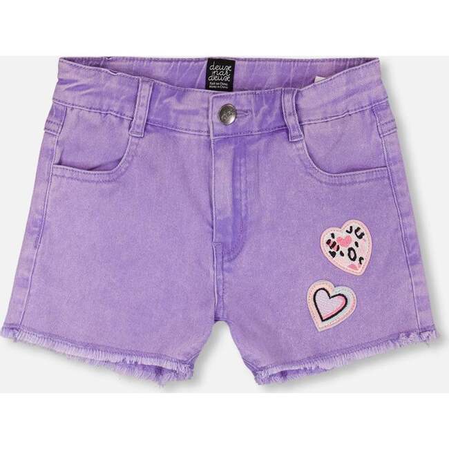 Denim Shorts With Embroidery, Mauve